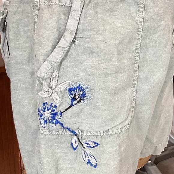 Sundance Kennebunk Linen-Cotton Embroidered Cargo Shorts Sz 10 Green #272D - Picture 10 of 16